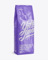 Download 250g Glossy Coffee Bag With Valve Mockup - Half-Turned View in Bag & Sack Mockups on Yellow ...