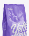 250g Glossy Coffee Bag With Valve Mockup - Half-Turned View - Free