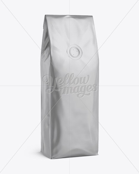 Download 250g Matte Metallic Coffee Bag With Valve Mockup Half Turned View In Bag Sack Mockups On Yellow Images Object Mockups