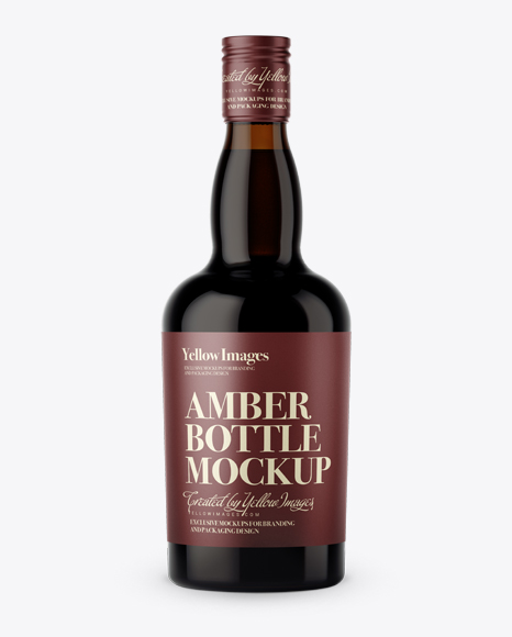 Dark Amber Liquor Bottle Mockup   Front View PSD #2