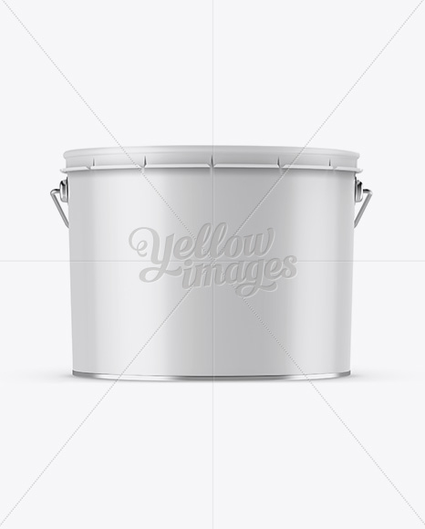 Download Metallic Paint Bucket Mockup Eye Level Shot In Bucket Pail Mockups On Yellow Images Object Mockups