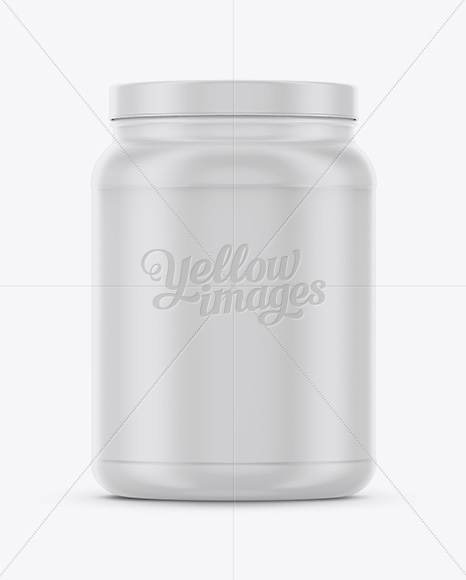 Glossy Protein Jar Mockup Front View In Jar Mockups On Yellow Images Object Mockups