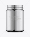 2lb Chrome Protein Jar Mockup on Yellow Images Object Mockups