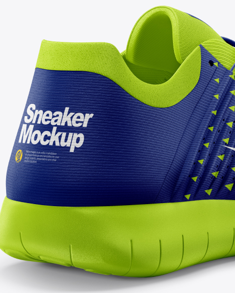 Sneaker Mockup Back Half Side View In Apparel Mockups On Yellow Images Object Mockups