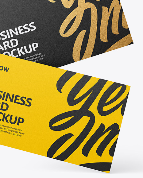 Three Textured Business Cards Mockup   Front View PSD #1
