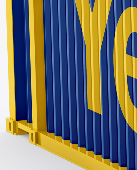 40f Shipping Container Mockup Halfside View In Object Mockups On Yellow Images Object Mockups