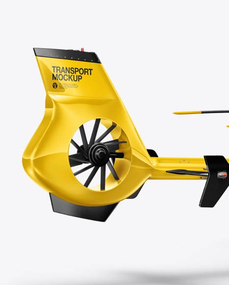 Download Helicopter Mockup Back Half Side View In Vehicle Mockups On Yellow Images Object Mockups PSD Mockup Templates