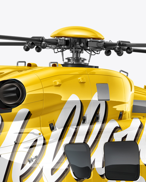 Download Helicopter Mockup Back Half Side View In Vehicle Mockups On Yellow Images Object Mockups PSD Mockup Templates