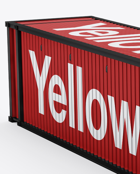 40f Shipping Container Mockup Halfside View In Object Mockups On Yellow Images Object Mockups