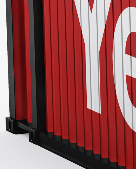 40f Shipping Container Mockup Halfside View In Object Mockups On Yellow Images Object Mockups