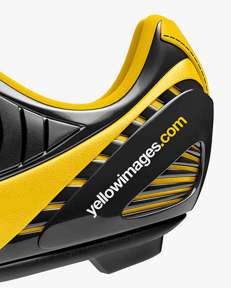 Download Cycling Shoe Mockup Side View In Apparel Mockups On Yellow Images Object Mockups PSD Mockup Templates