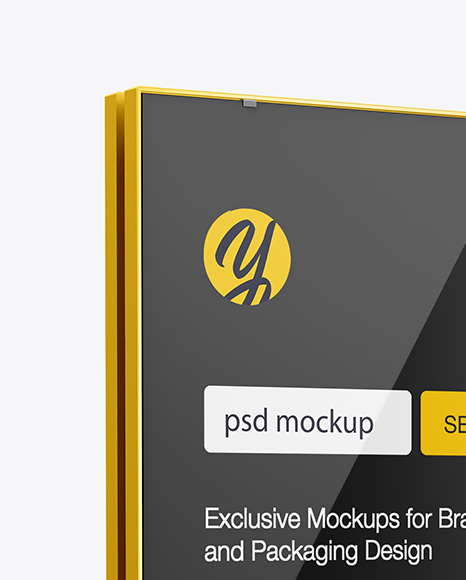 Metallic Citylight Poster Mockup   Half Side View PSD #2