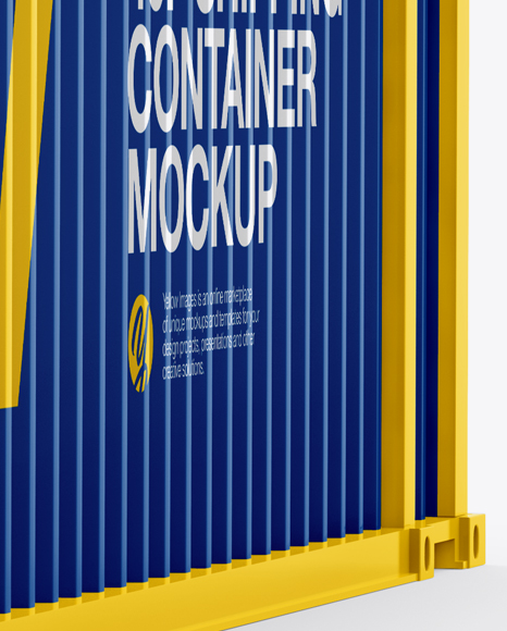 40F Shipping Container Mockup - Halfside View