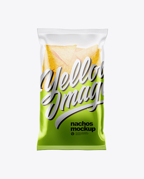 Download Clear Plastic Bag With Nachos Mockup In Flow Pack Mockups On Yellow Images Object Mockups PSD Mockup Templates