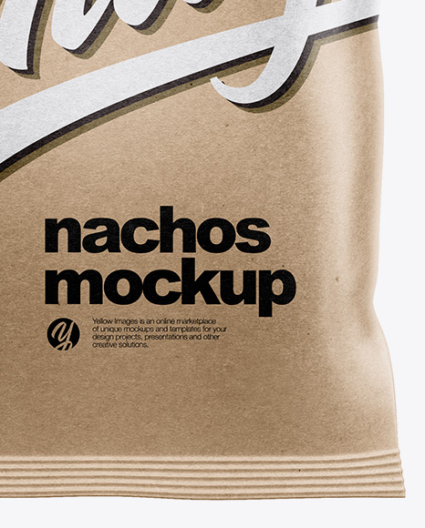 Download Clear Plastic Bag With Nachos Mockup In Flow Pack Mockups On Yellow Images Object Mockups PSD Mockup Templates