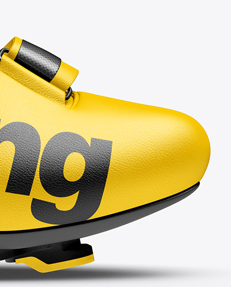 Cycling Shoe Mockup Side View In Apparel Mockups On Yellow Images Object Mockups