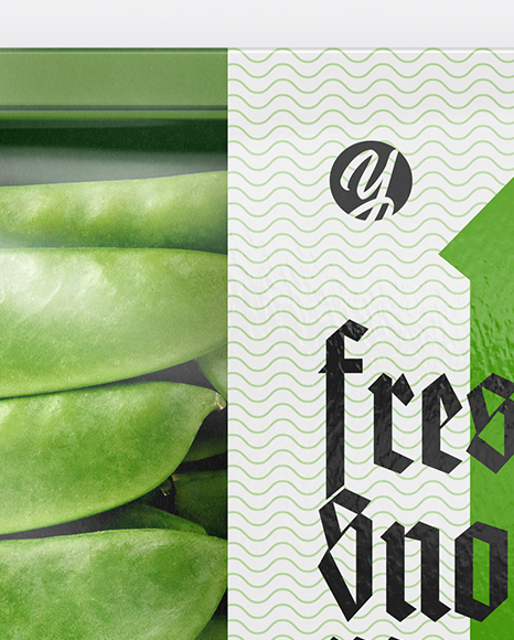 Plastic Tray With Snow Peas Mockup   Top View PSD #7