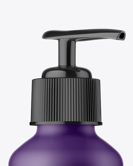 Matte Cosmetic Bottle with Pump Mockup PSD #3