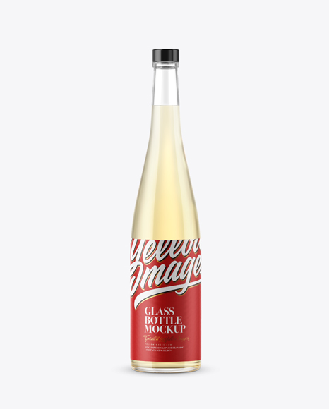 Clear Glass Bottle with White Wine Mockup PSD #1