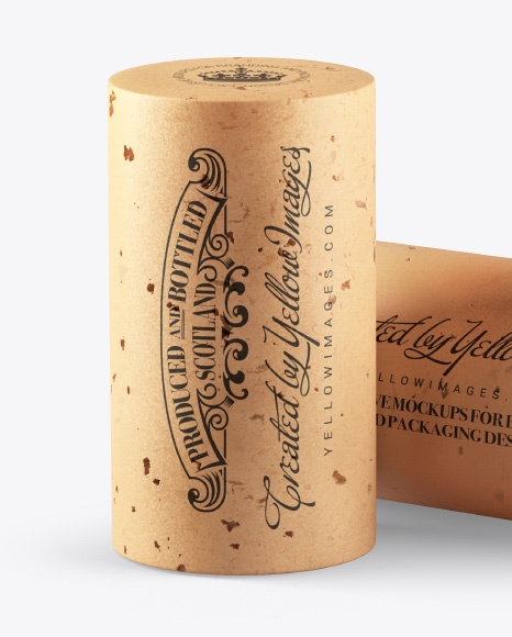 Download Two Wine Bottle Corks Mockup In Packaging Mockups On Yellow Images Object Mockups