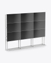 LCD Video Wall Stand Mockup - Half Side View