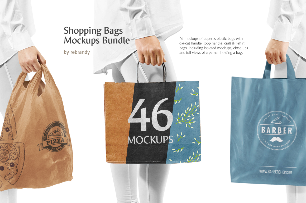 Download Shopping Bags Mockups Bundle In Packaging Mockups On Yellow Images Creative Store