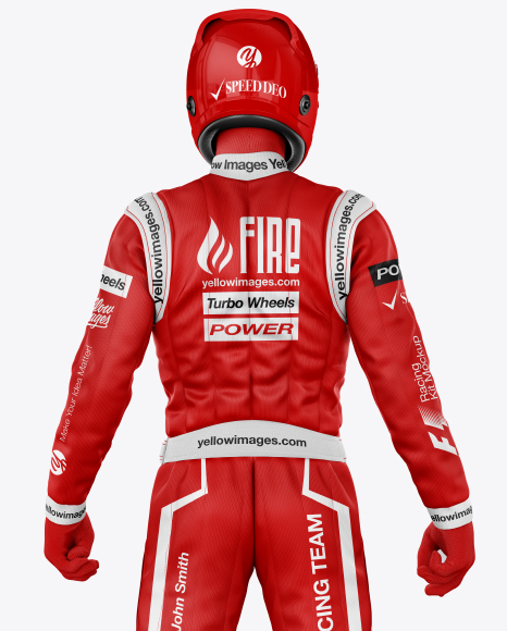 Download F1 Racing Kit Mockup Back View In Apparel Mockups On Yellow Images Object Mockups PSD Mockup Templates