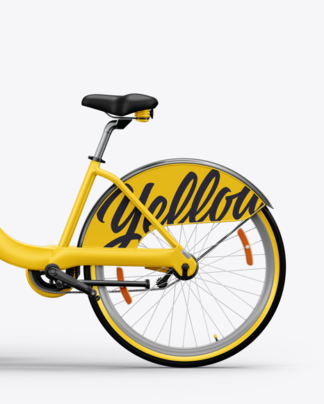 Download Bicycle Sharing System Mockup In Vehicle Mockups On Yellow Images Object Mockups