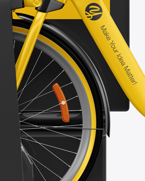 Bicycle Sharing System Mockup In Vehicle Mockups On Yellow Images Object Mockups