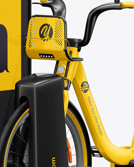 Download Bicycle Sharing System Mockup In Vehicle Mockups On Yellow Images Object Mockups