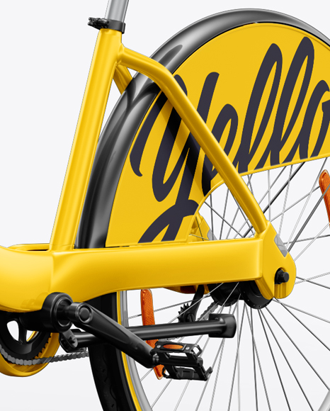 Download Bicycle Sharing System Mockup In Vehicle Mockups On Yellow Images Object Mockups