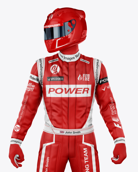 Download F1 Racing Kit Mockup Front View In Apparel Mockups On Yellow Images Object Mockups