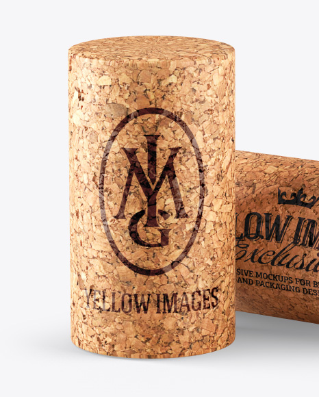 Download Two Wine Bottle Corks Mockup in Packaging Mockups on ...