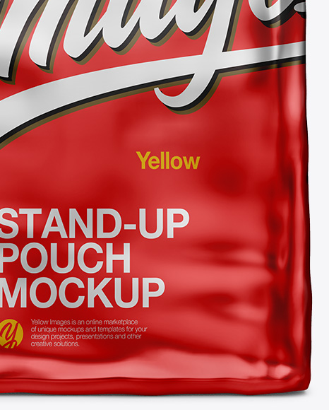 Stand Up Metallic Pouch   Front View PSD #2