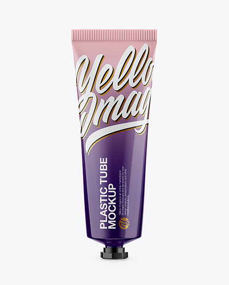 Glossy Plastic Tube Mockup   Front View PSD #2