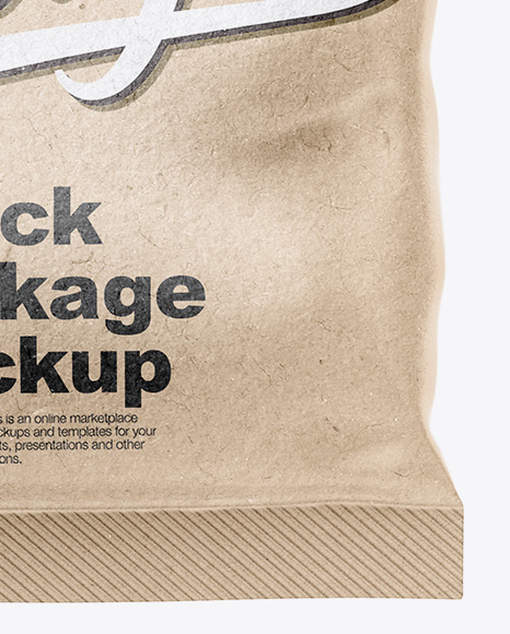 Download Kraft Snack Bag Mockup Front View In Bag Sack Mockups On Yellow Images Object Mockups PSD Mockup Templates