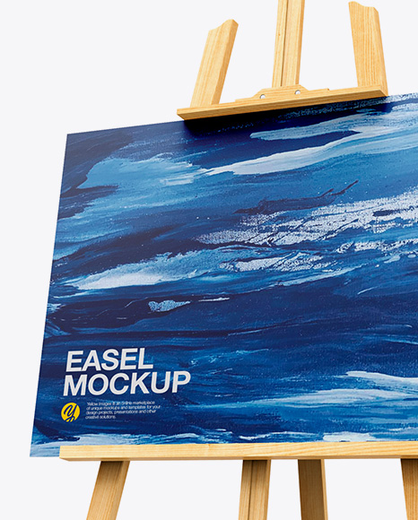 Easel Mockup - Half Side View - Free Download Images High Quality PNG, JPG