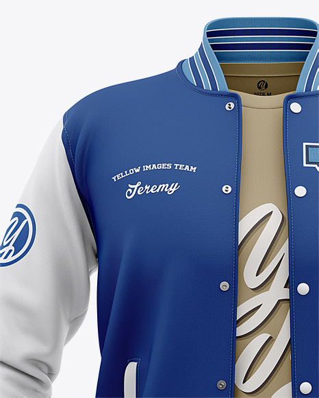 Download Open Varsity Jacket Mockup - Front View in Apparel Mockups ...