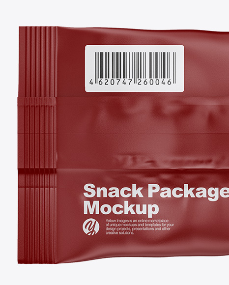 Download Matte Snack Bag Mockup Back View In Bag Sack Mockups On Yellow Images Object Mockups