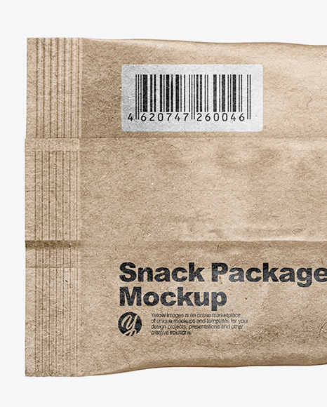 Kraft Snack Bag Mockup - Back View