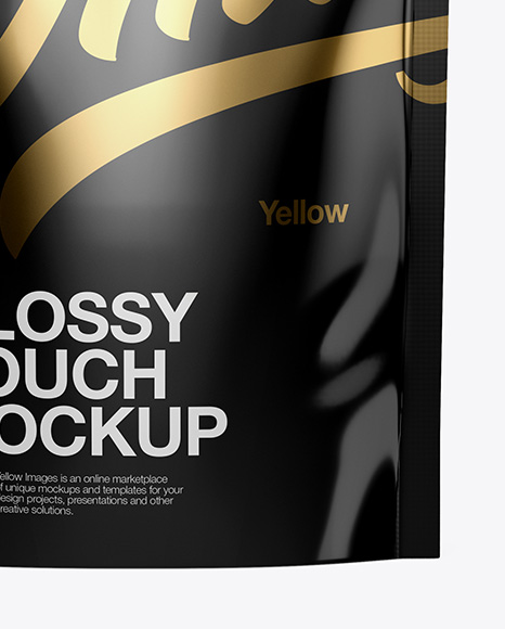 Glossy Stand Up Pouch Mockup   Front View PSD #1