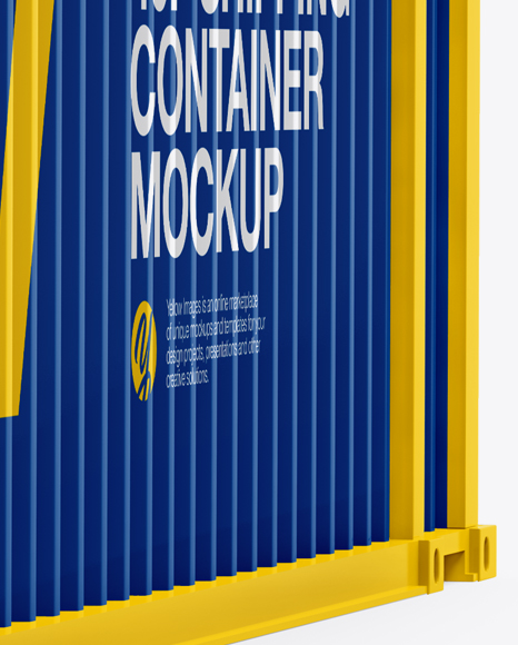 40F Shipping Container with Opened Door Mockup - Halfside View