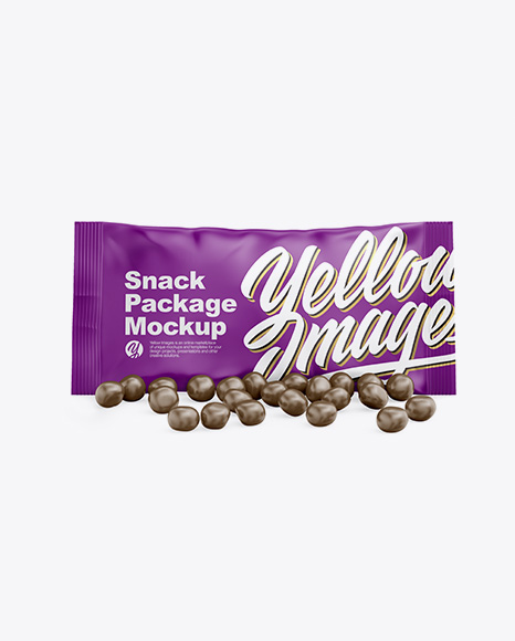 Matte Snack Bag With Candies Mockup   Front View PSD #2