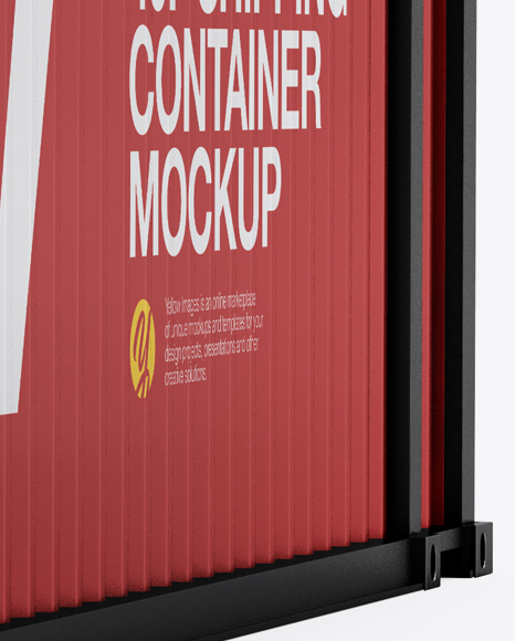 40f Shipping Container With Opened Door Mockup Halfside View In Object Mockups On Yellow Images Object Mockups