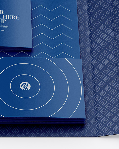 Matte Folder With Brochures Mockup   Front View (High Angle Shot) PSD #2