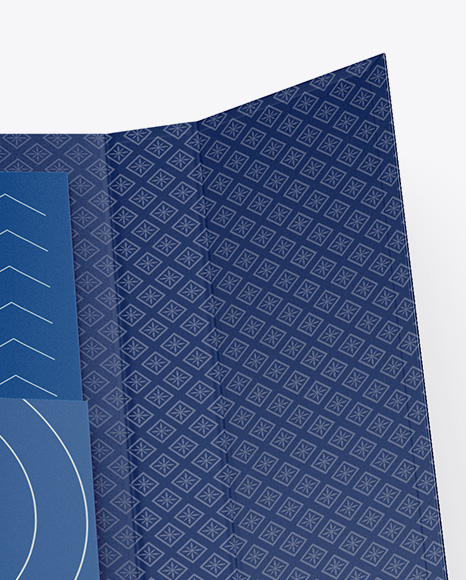 Matte Folder With Brochures Mockup   Front View (High Angle Shot) PSD #1