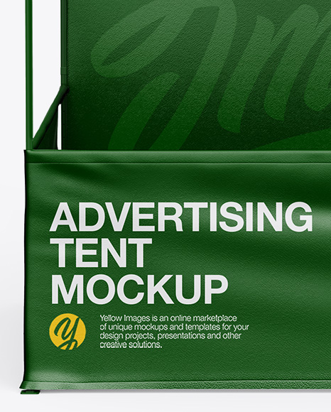 Advertising Display Tent Mockup   Front View (High Angle Shot) PSD #2