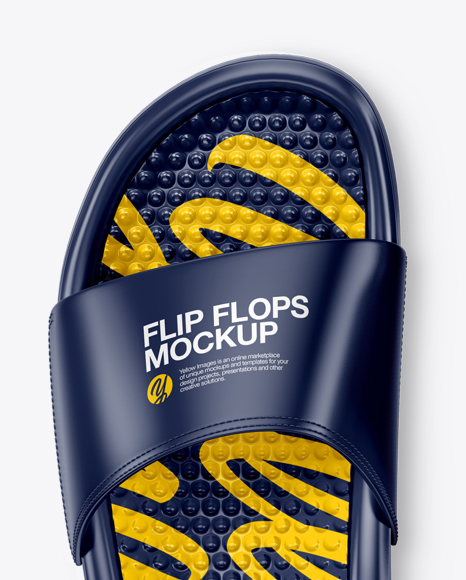 Glossy Flip Flops Mockup - Top View