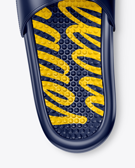 Download Glossy Flip Flops Mockup Top View In Apparel Mockups On Yellow Images Object Mockups