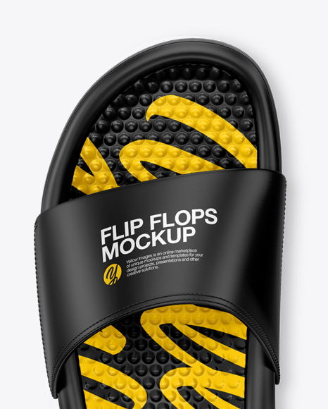 Download Matte Flip Flops Mockup Top View In Apparel Mockups On Yellow Images Object Mockups